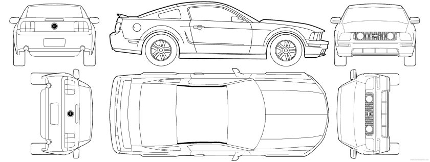Ford mustang shelby gt500 blueprints