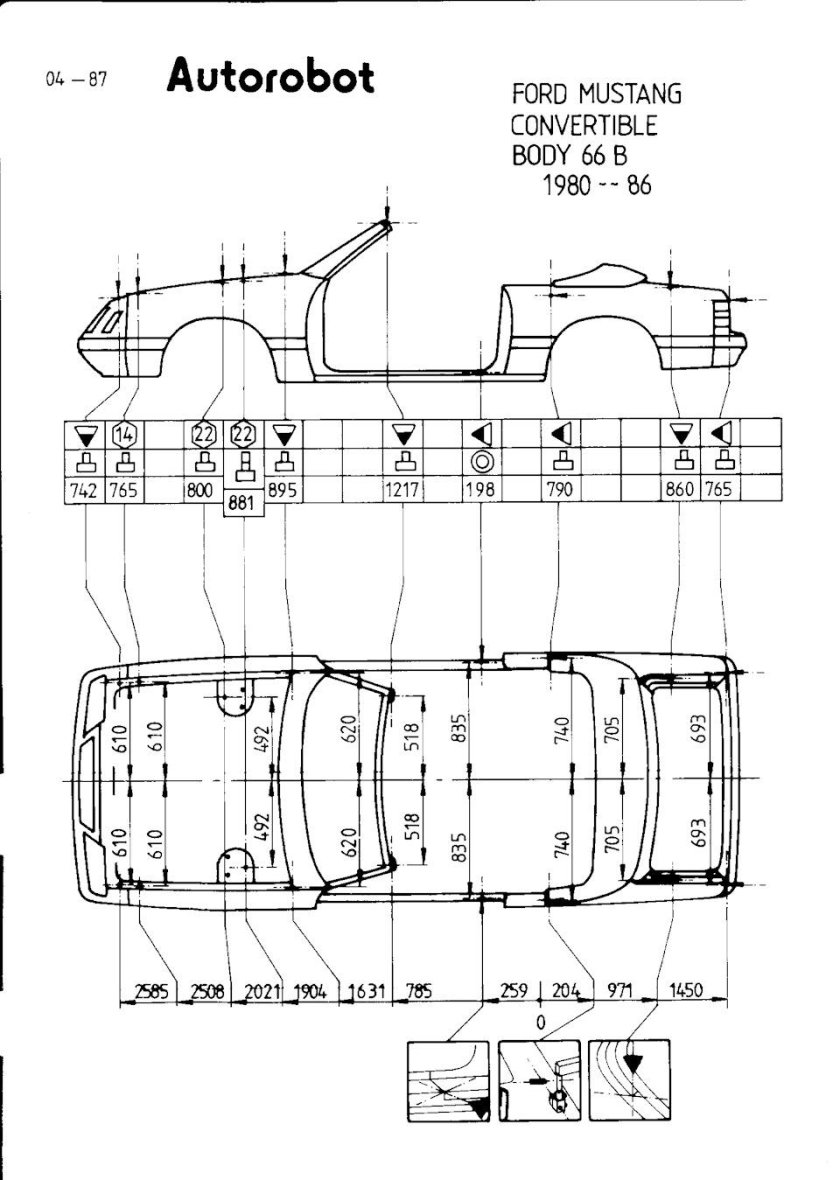 Ford Mustang 1967 габариты