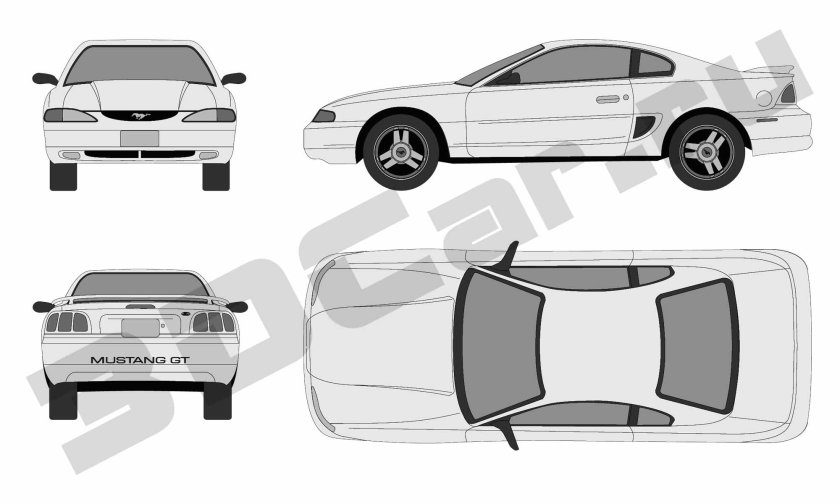 Чертёж Ford Mustang 2005
