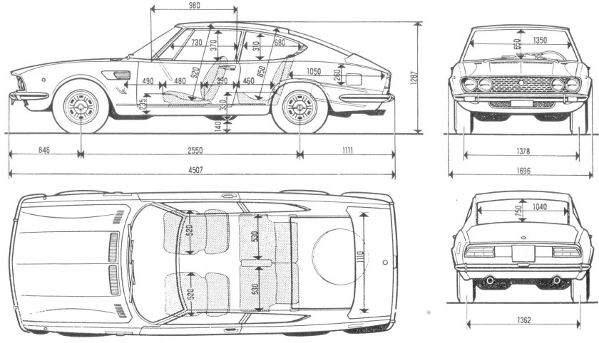 Ford Mustang 1969 чертеж