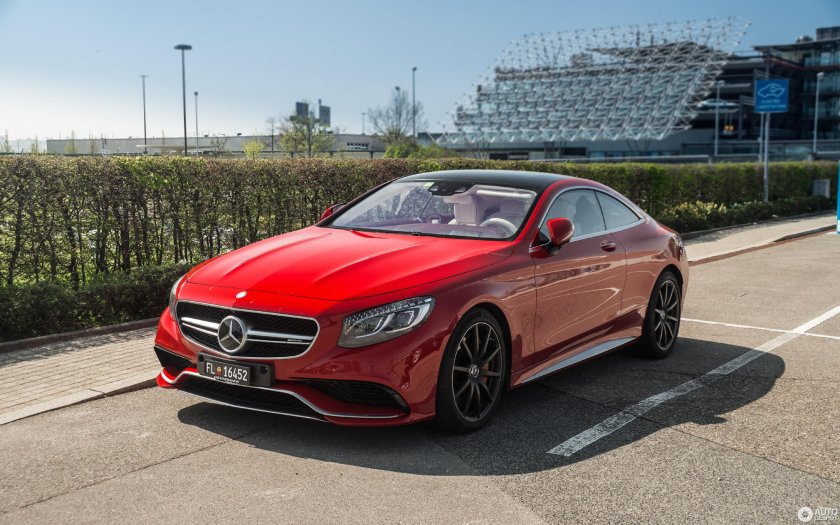 Mercedes c63 AMG Coupe красная 2015