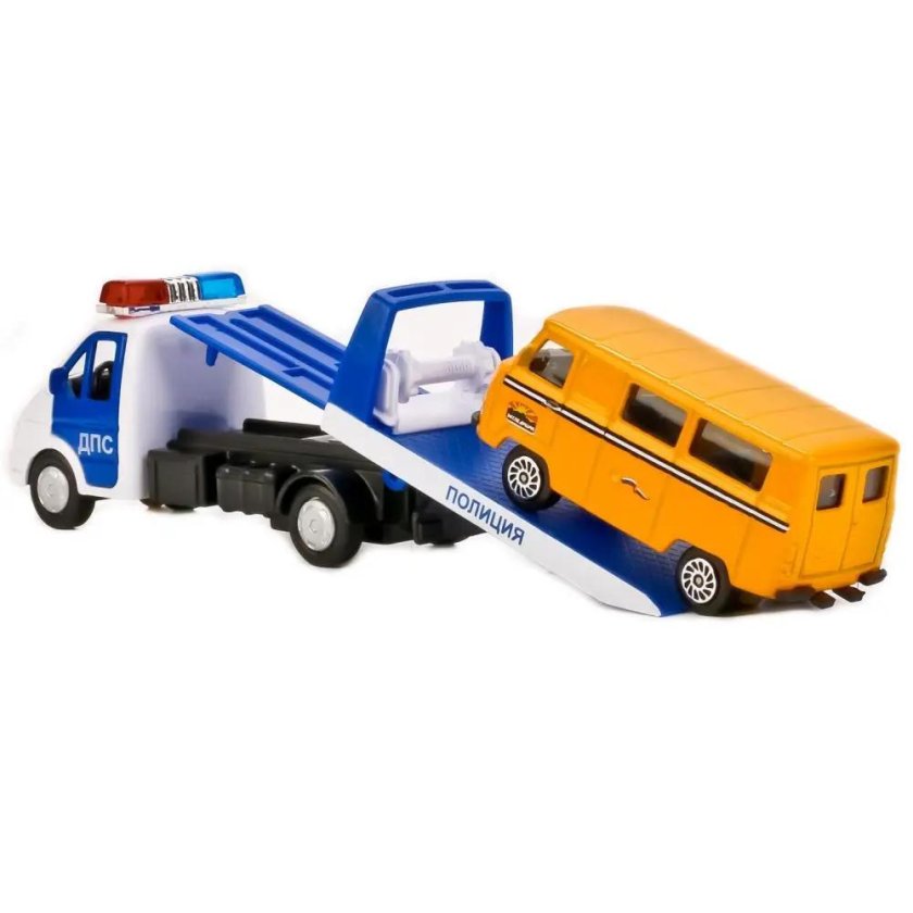Технопарк. "Газель 3302" эвакуатор-ДПС+машинка арт.SB-16-42-t1-WB 12см