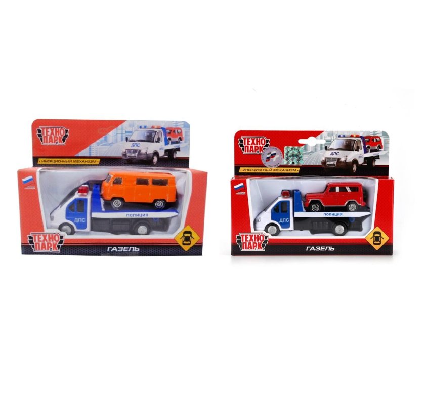 Технопарк Газель арт.SB-16-42-t1-WB эвакуатор-ДПС+машинка 12 см