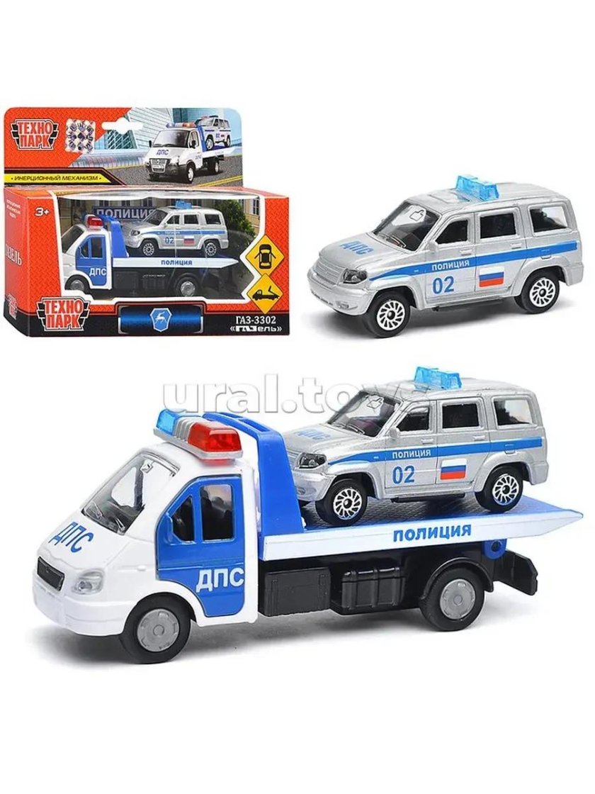 Технопарк машинки эвакуатор полиция газель