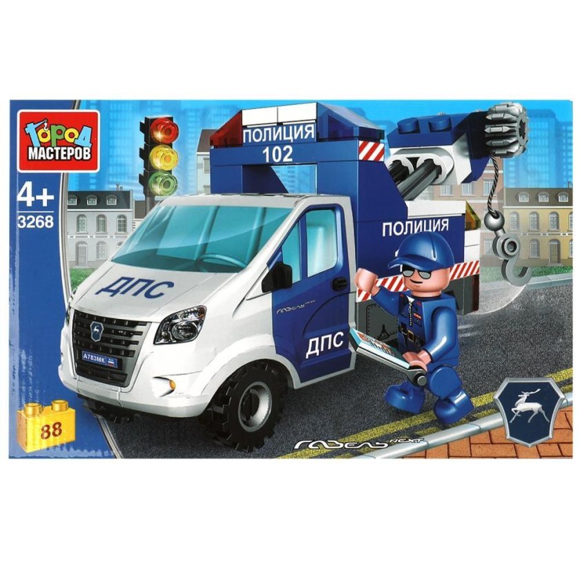 Конструктор город мастеров полиция 3050 полицейский участок с газелью