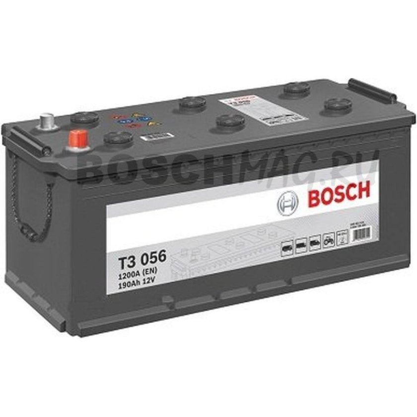 Батарея аккумуляторная bosch t3 056 (12v 190ah 1200a)