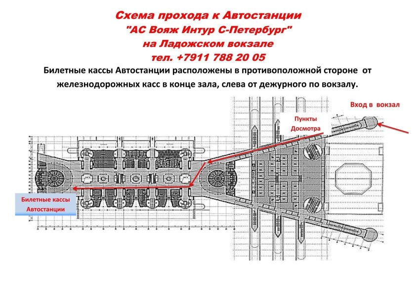 Схема Ладожского вокзала Санкт-Петербурга