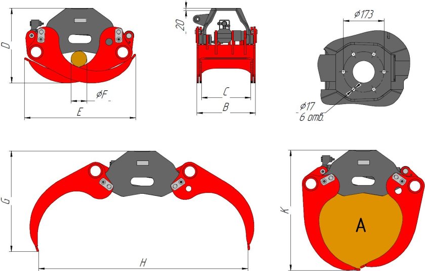 Захват для леса пл-70.40.010 (широкий) (Велмаш)