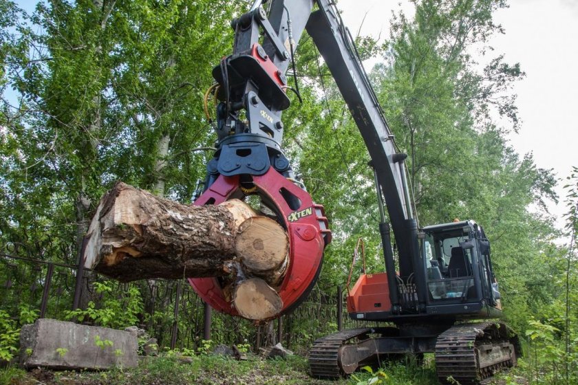 Лесной грейферный захват