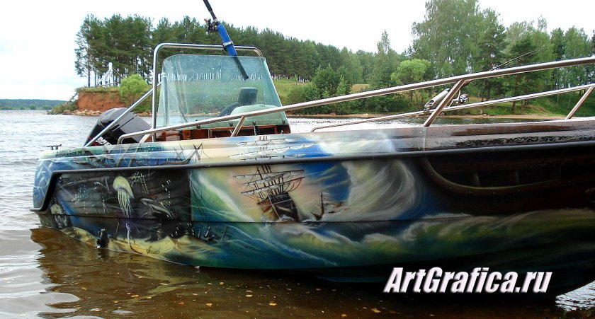 Аэрография на катерах и лодках