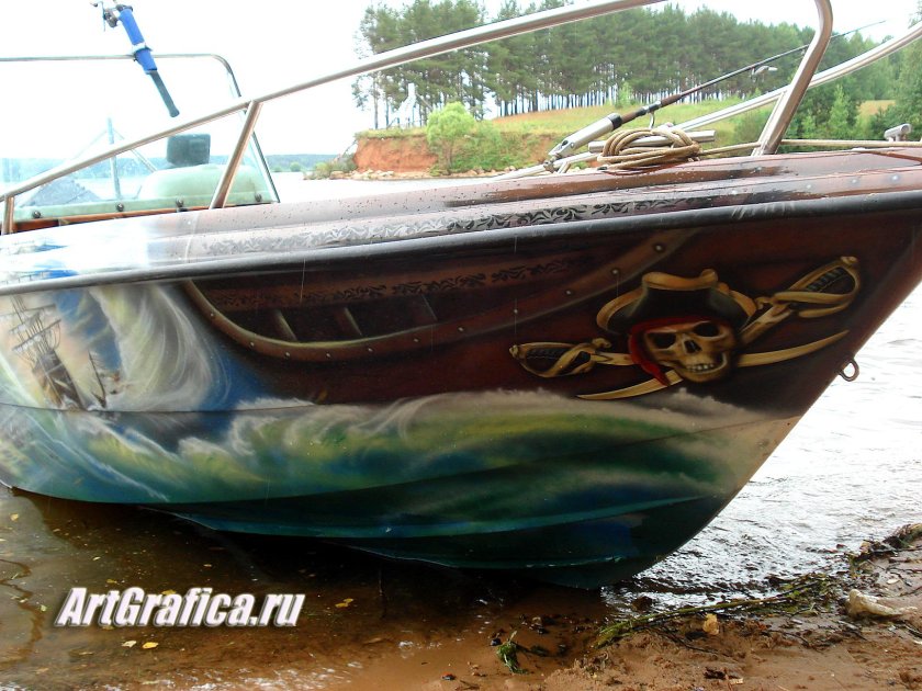 Аэрография на катерах и лодках