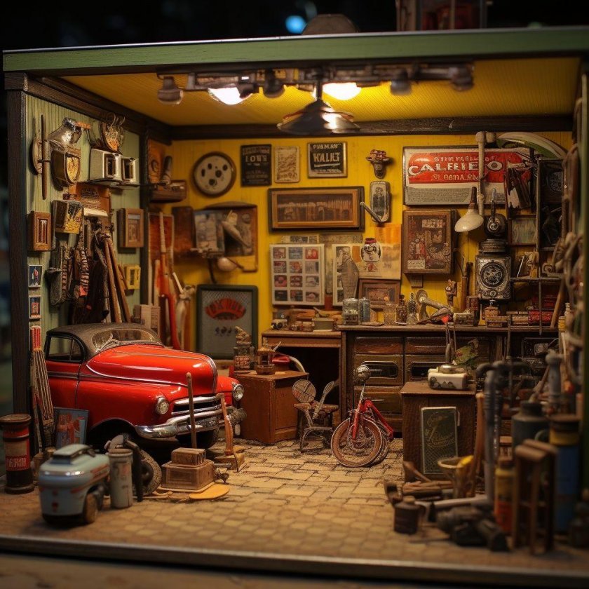 Диорама гараж