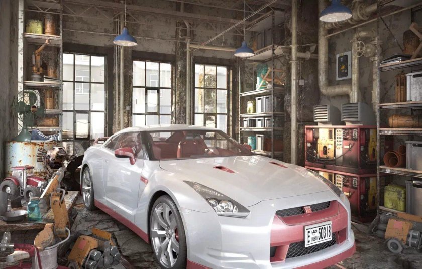 Машина в гараже