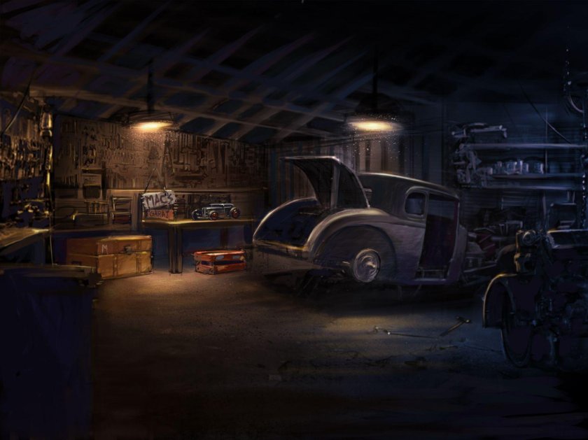 Автомастерская в винтажном стиле