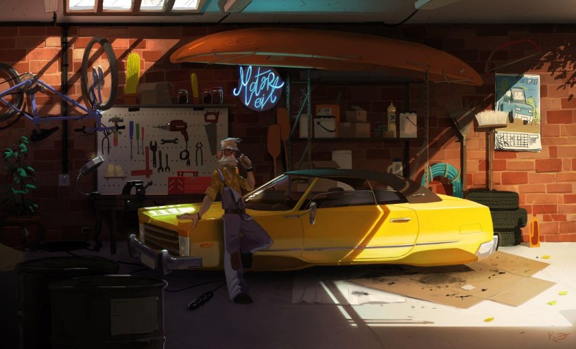 Киберпанк автомастерская