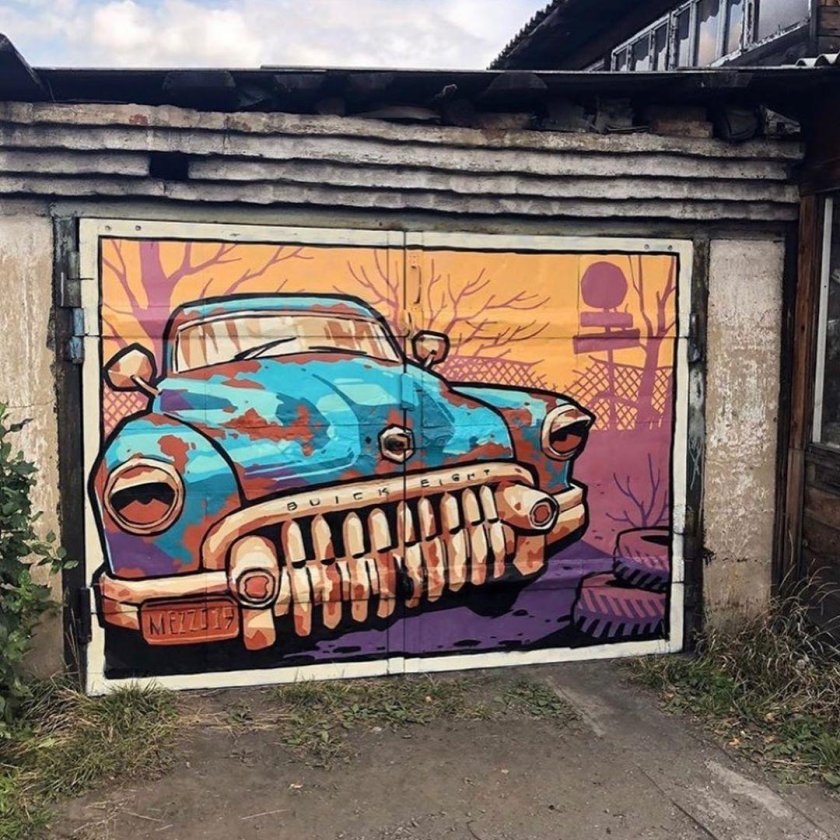 Рисунки на воротах красками