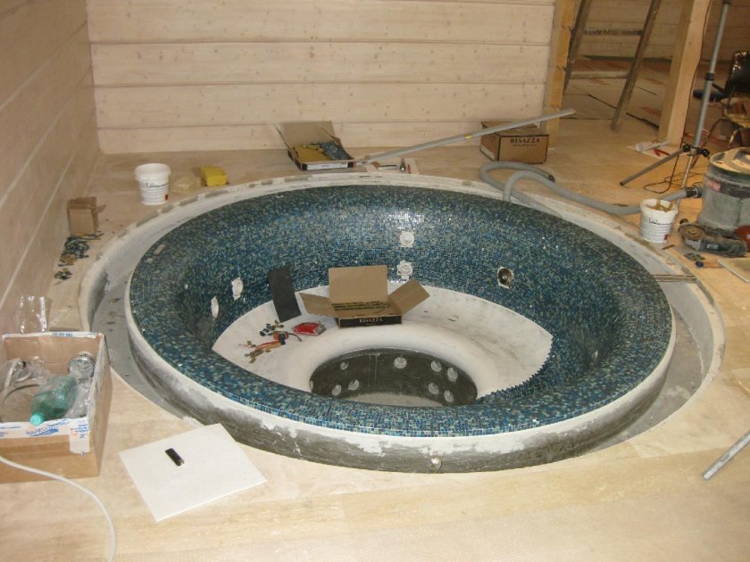 Купель из бетонного кольца 2м