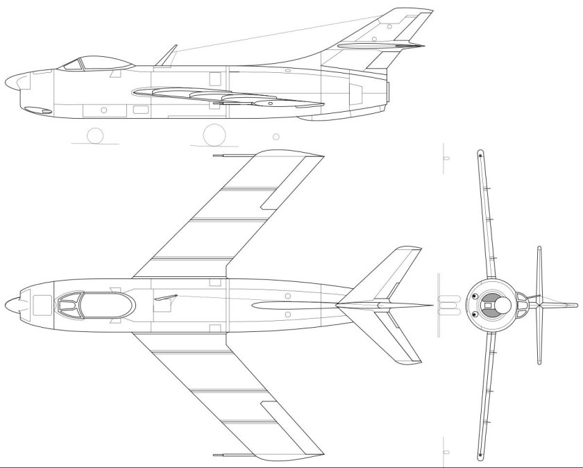 Чертеж самолета миг 19