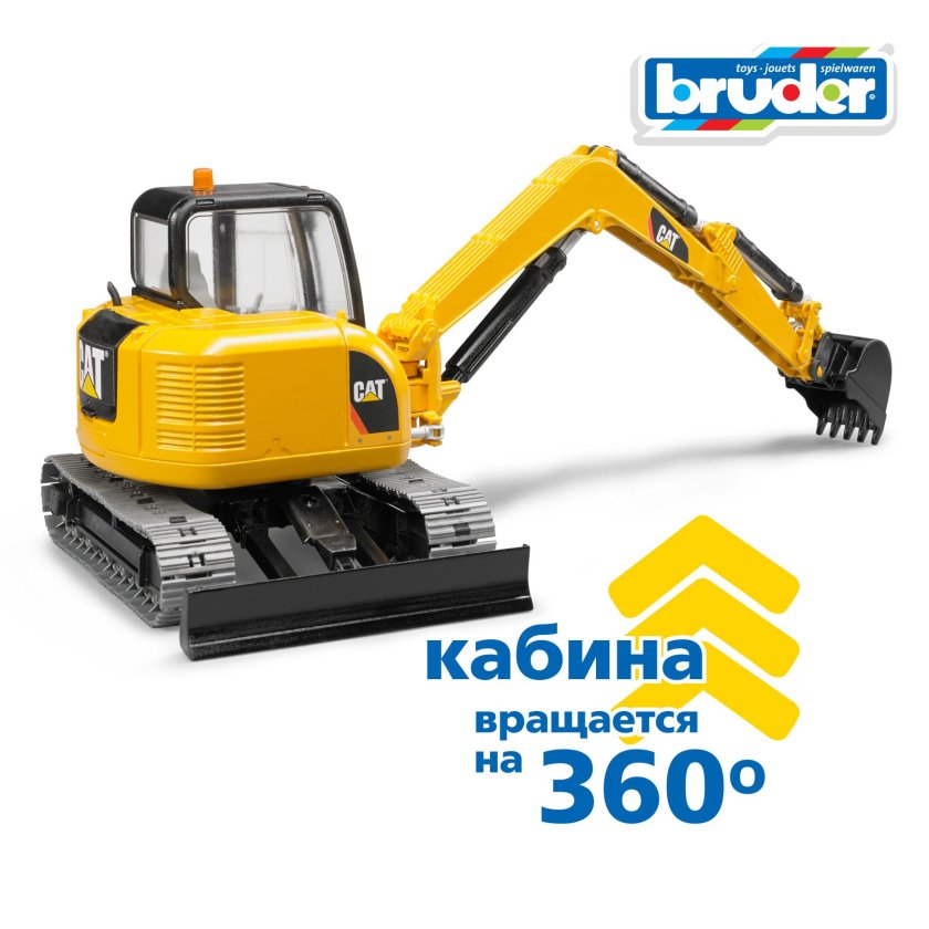 Экскаватор гусеничный cat с отвалом bruder