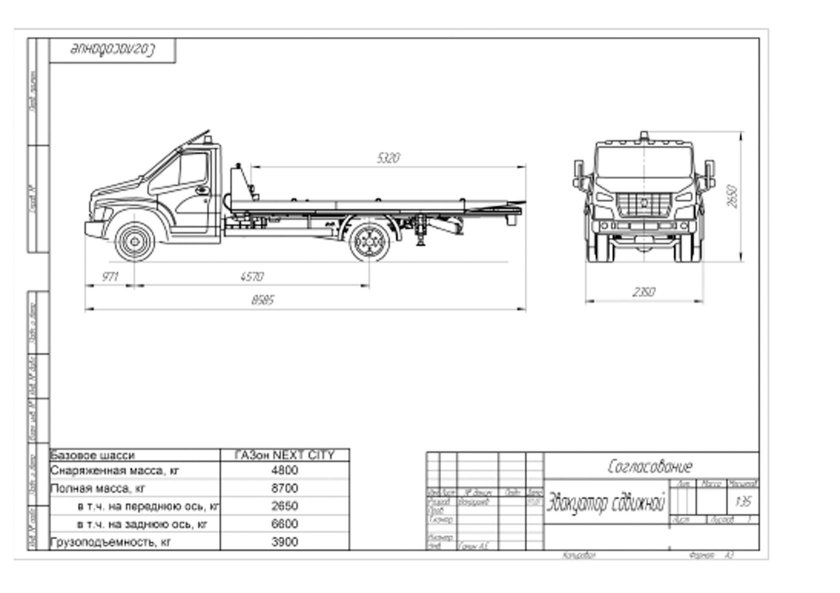 ГАЗ 3302 эвакуатор габариты