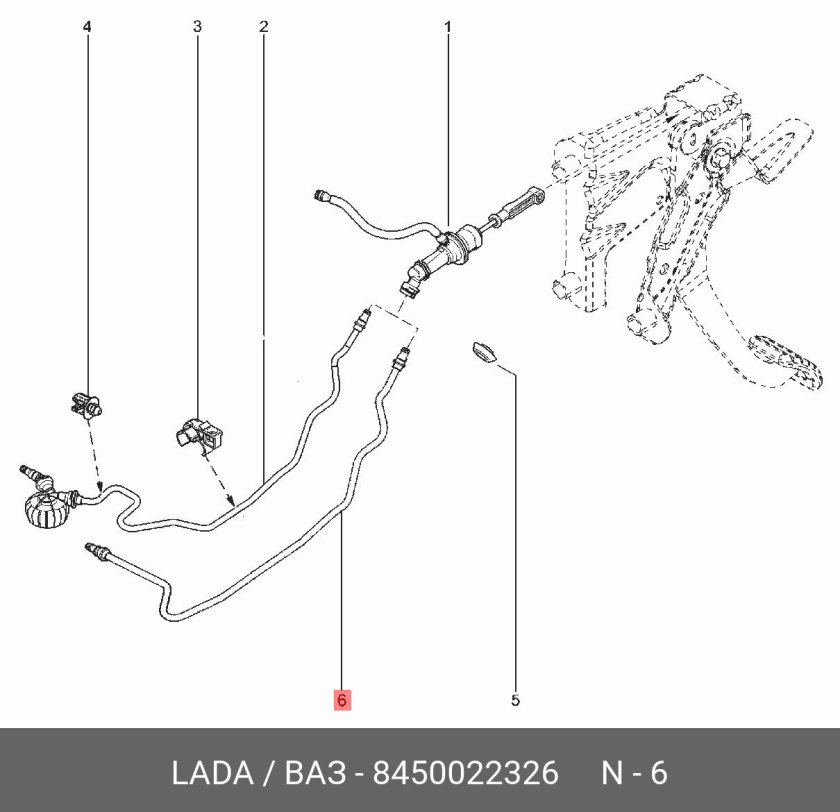 Трубка гидропривода сцепления lada largus