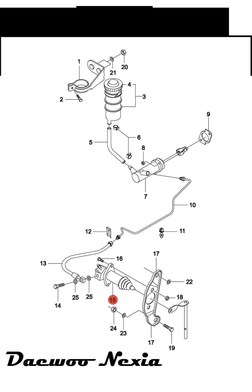 Рабочий цилиндр сцепления Daewoo Nexia 1.6