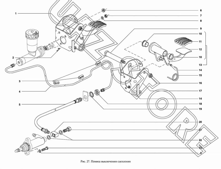 Привод сцепления 3163 схема