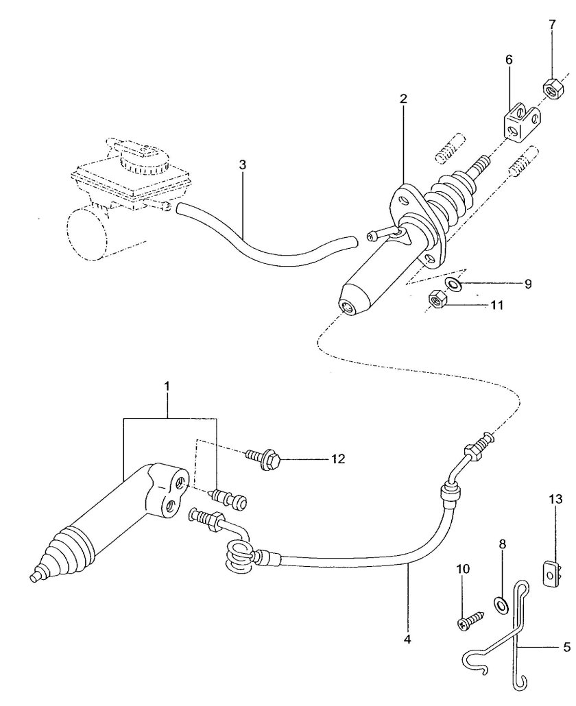 Устройство главного цилиндра сцепления