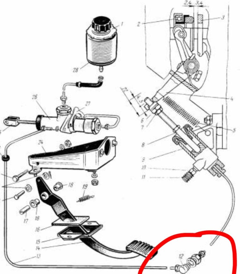 Главный цилиндр сцепления ЗАЗ 968