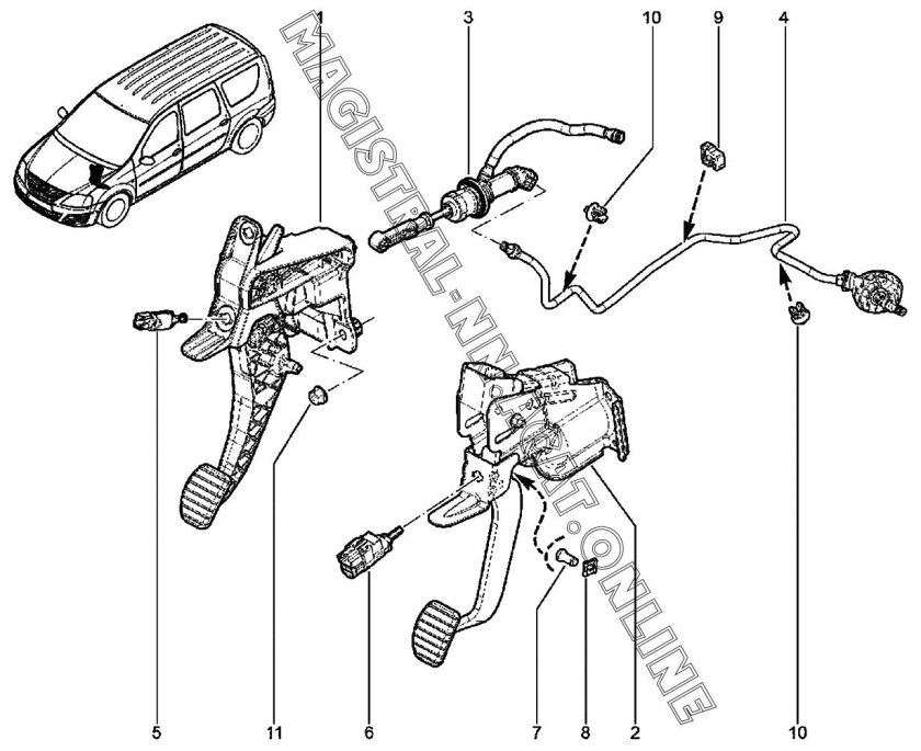 Трубка гидравлического сцепления Лада Ларгус