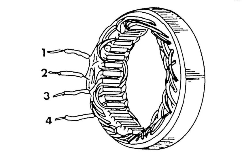 Схема обмотки статора автогенератора