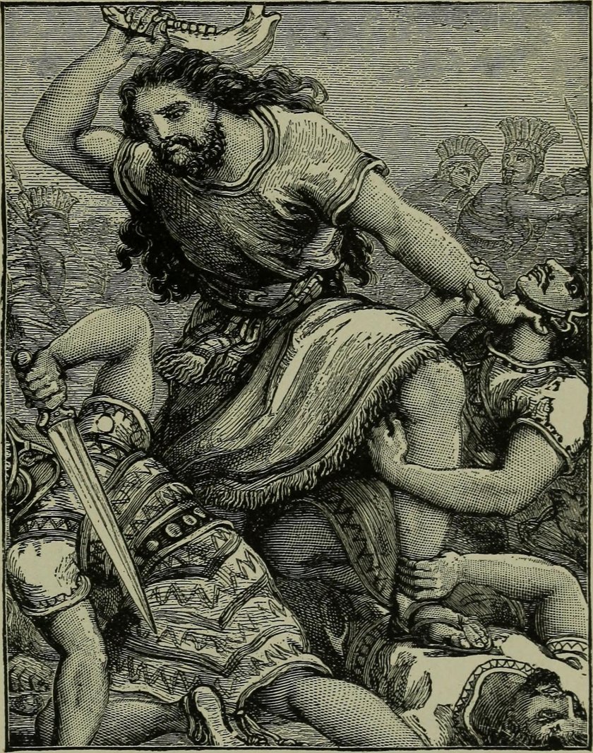 Самсон разрушает храм филистимлян картина