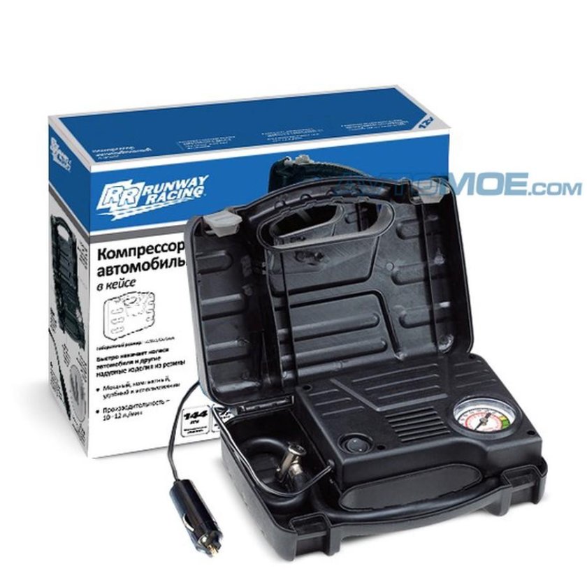 Автомобильный компрессор в кейсе Runway 12в rr047