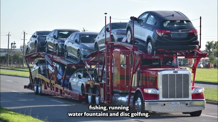 Автовоз с машинами Россия