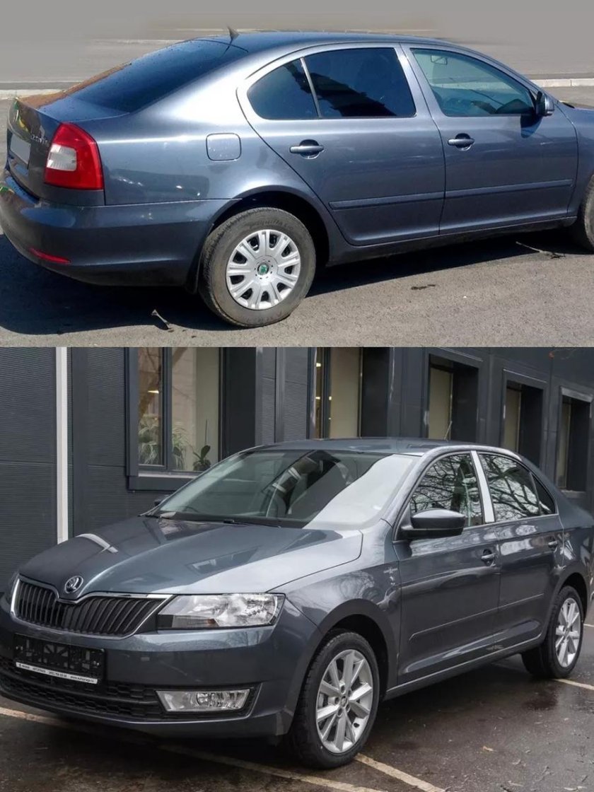 Шкода рапид серая