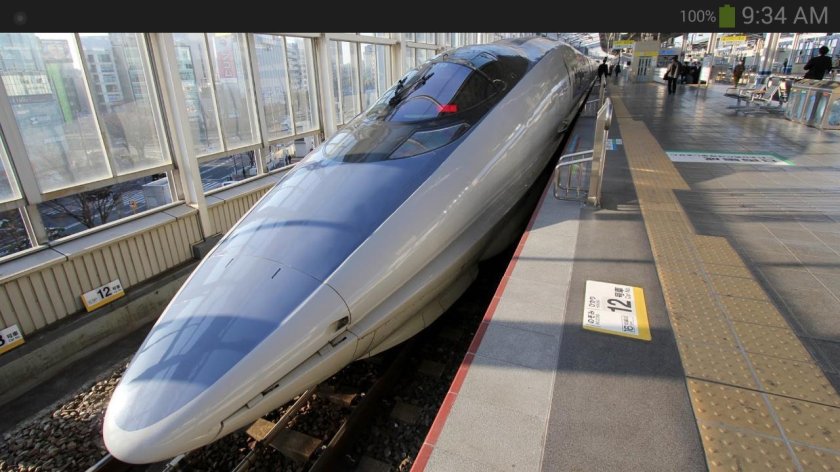 Поезд Синкансэн в Японии и пуля
