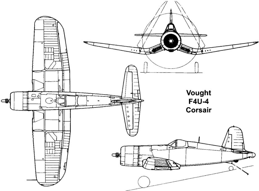 Chance vought f4u corsair чертёж