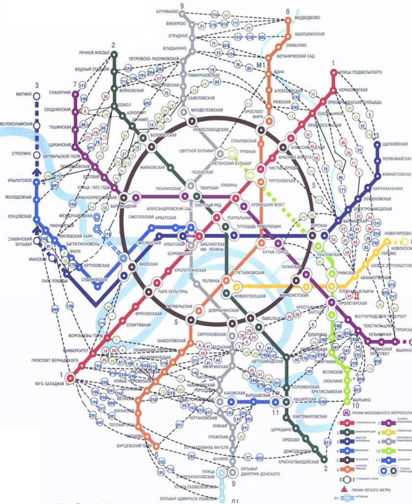 Схема наземного метрополитена