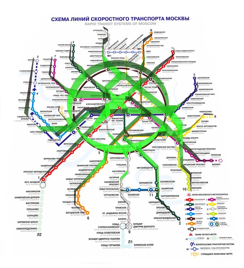 Схема метрополитена Бунинская аллея