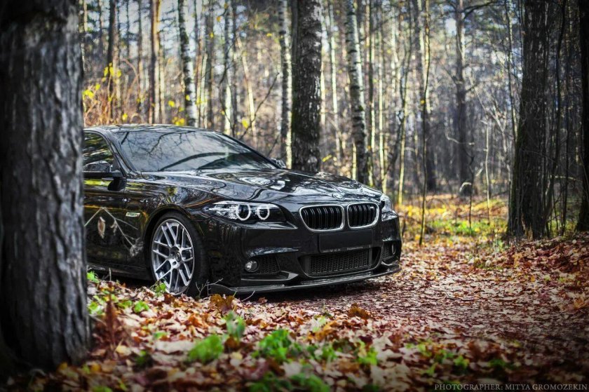 БМВ е60 в лесу