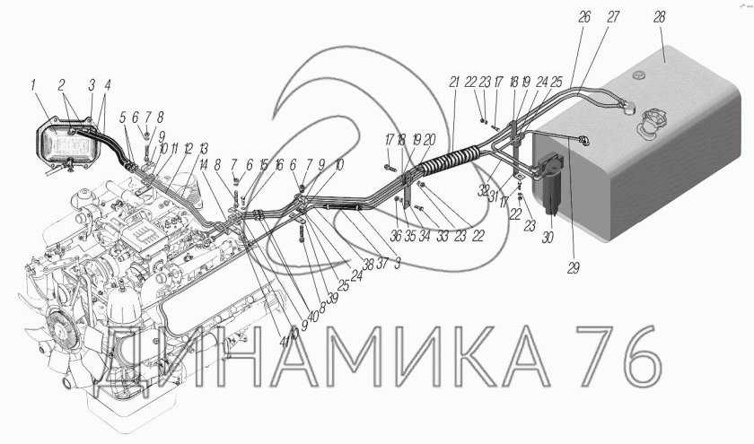 Трубка топливная Урал 4320