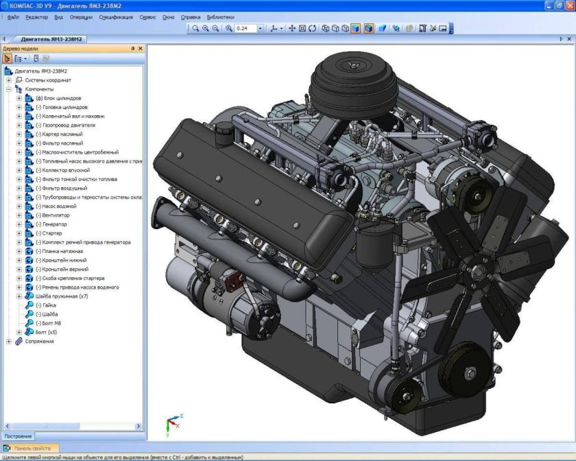 Модель двигателя ЯМЗ 238