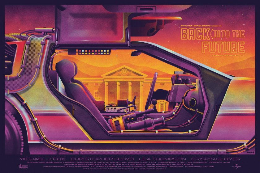 Back to the Future DELOREAN Постер