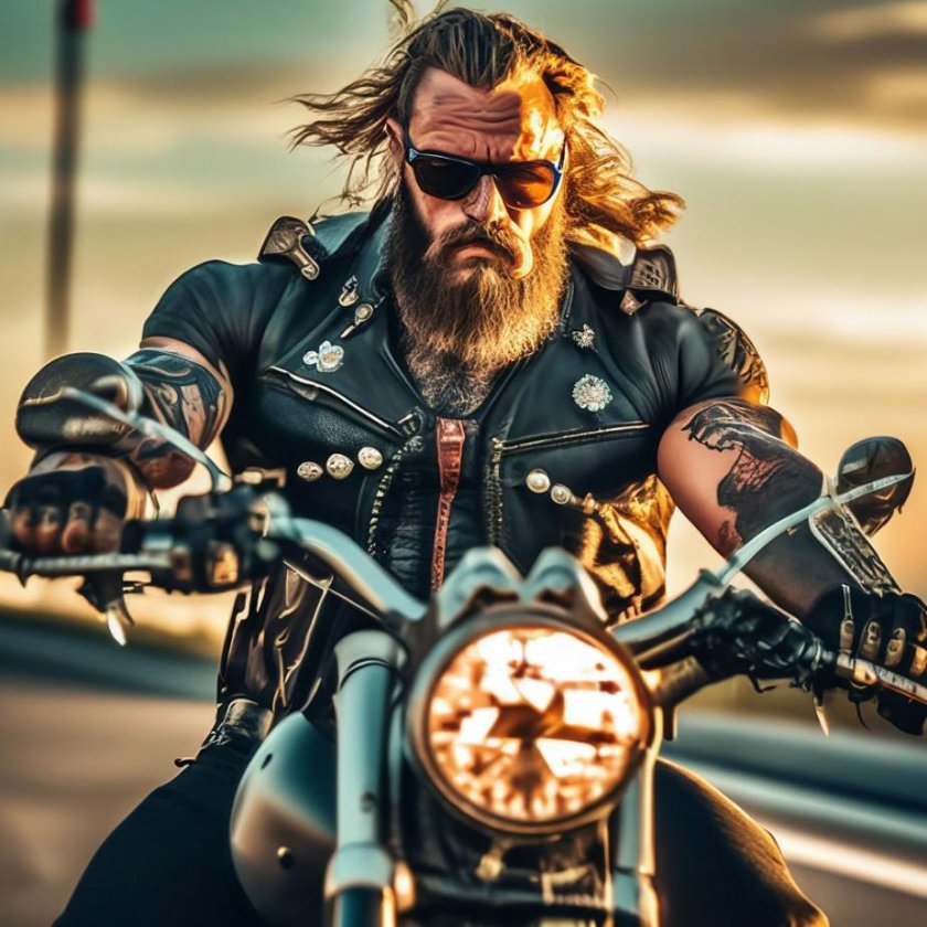 Бородатый байкер