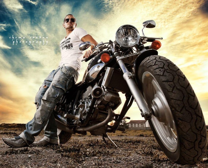 Байкер Харлей Дэвидсон