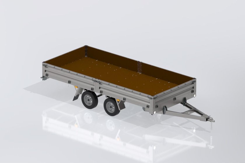 Прицеп лафет 2 осный мзса с поворотной осью