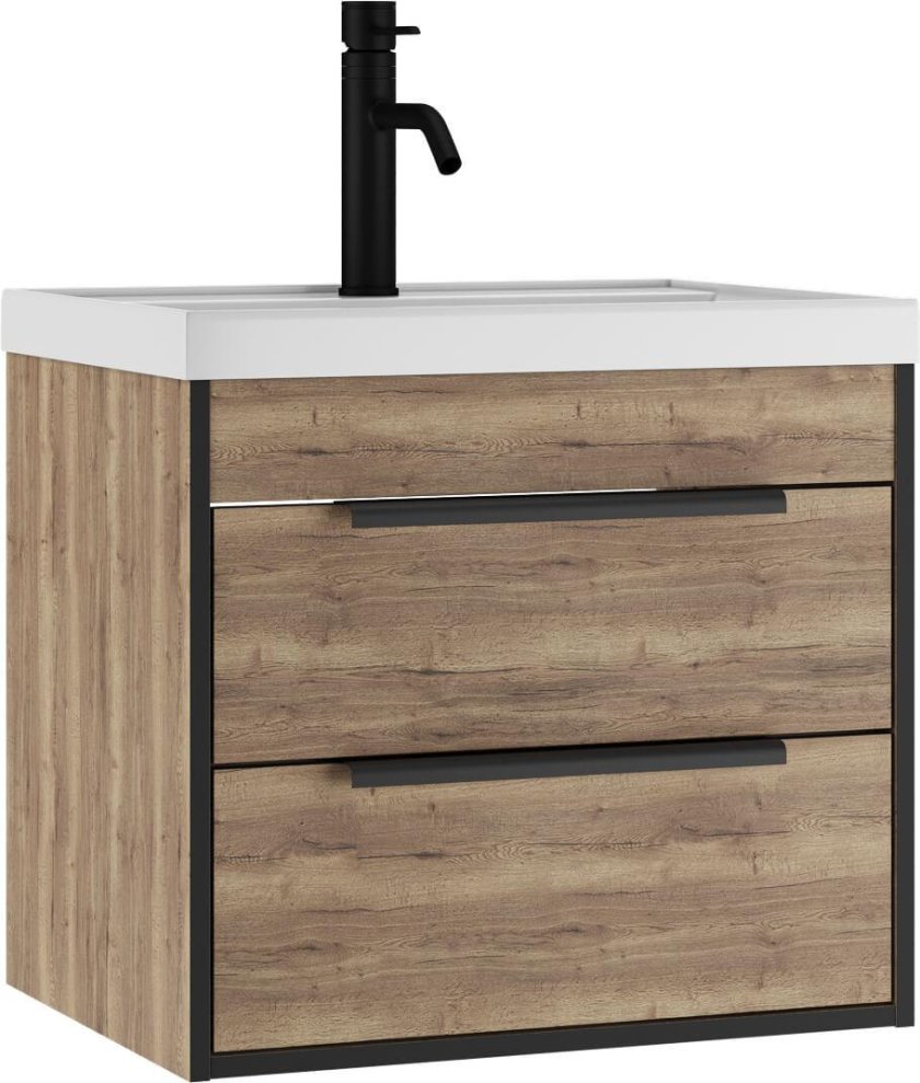 Тумба подвесная под умывальник "bazis 60" ева с одним ящиком в1 Айсберг