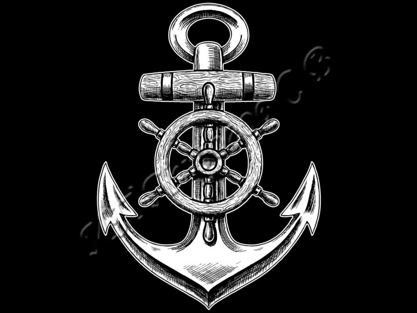 Якорь гравировка