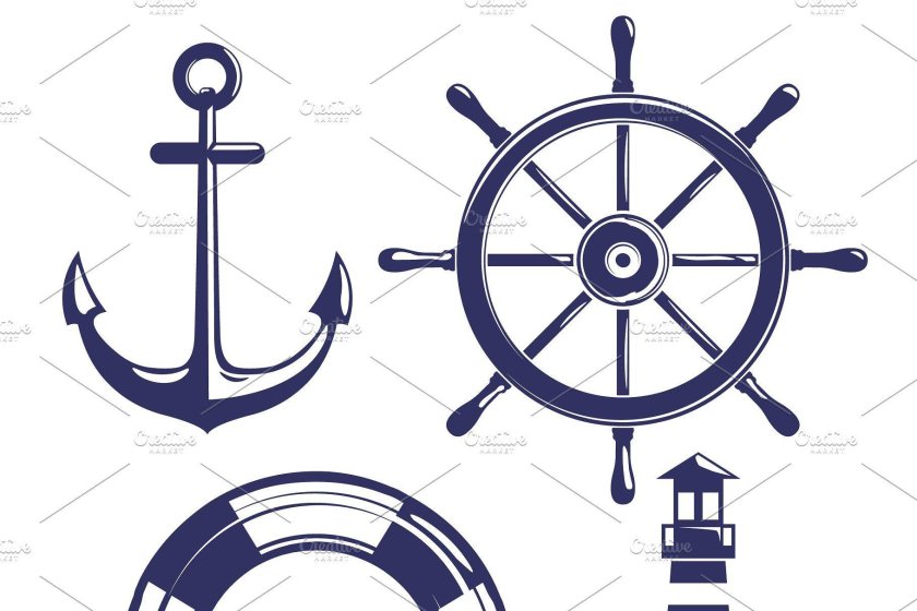 Штурвал трафарет