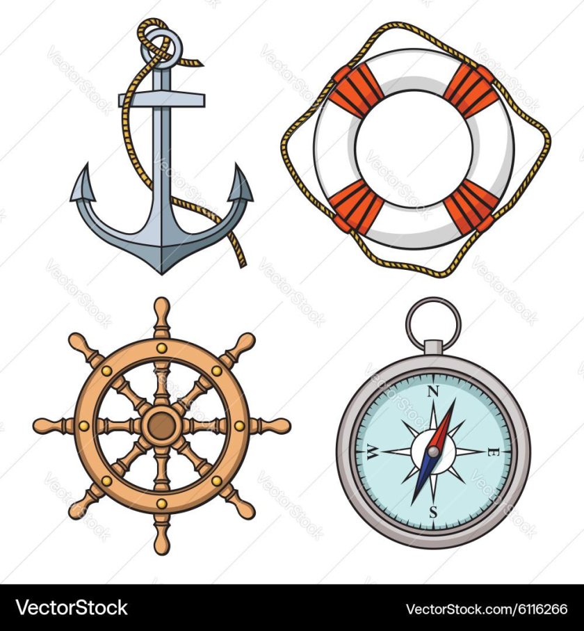 Спасательный круг, штурвал